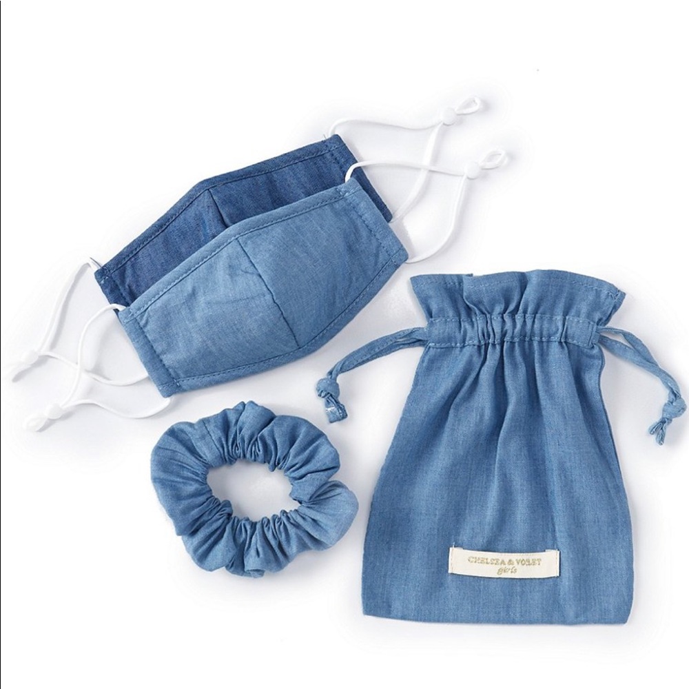 4 pc set 2 mask, scrunchies & sachet